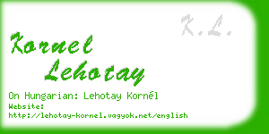 kornel lehotay business card